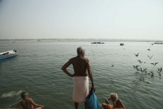 There are more than 80 ghats, the multiputpose, stone riverbank steps that give access to the Ganges in Varanasi. JP/Irene Barlian