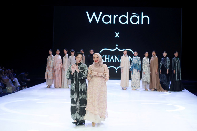 Heritage: Khanaan utilized her signature contemporary written batik in the collection, made in collaboration with makeup brand Wardah. 