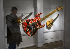 Guitars of the greats rock halls of New York's Met museum