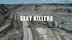 A still shows the title credit for 'Sexy Killers', a controversial documentary on Indonesia's energy industry.