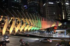GBK footbridge lights up in solidarity with Sri Lanka
