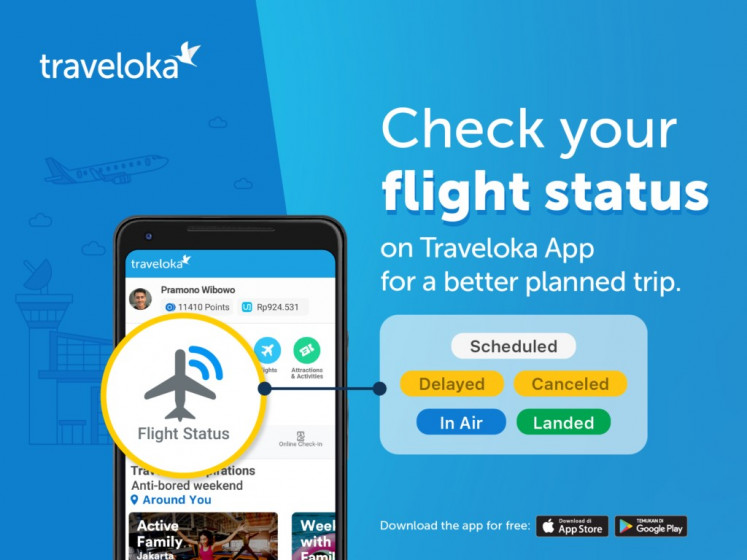 At your fingertips: Now you can check your flight status on the Traveloka App for a better planned trip. Statuses featured on the app include scheduled, delayed, canceled, in air, and landed.
