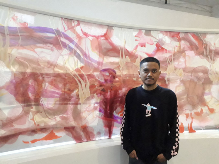 Layered: Rendy Raka Pramudya finds the use of acrylic sheets helpful to lend depth to his paintings.