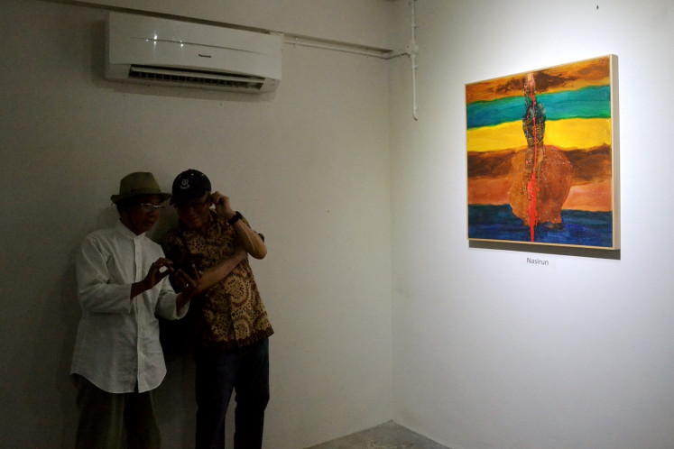 A painting by Yogyakarta artist Nasirun was one of 15 pieces exhibited in 