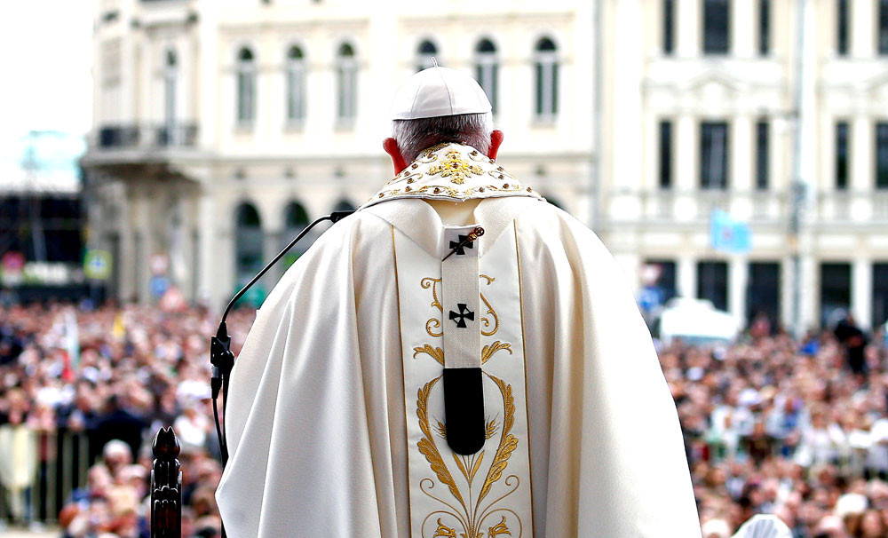 Main event: Pope Francis leads the Holy Mass at Knyaz Alexander I square, in Sofia, on Sunday.
