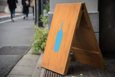 Blue Bottle Coffee shop in 
Minamiaoyama, Japan.