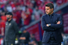 Paris Saint Germain's Argentinian head coach Mauricio Pochettino looks on during the UEFA Champions League final between Liverpool and Tottenham Hotspur at the Wanda Metropolitan Stadium in Madrid on Saturday. 