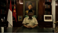 A video still captured on Tuesday shows losing presidential candidate Prabowo Subianto asking his supporters to trust the Constitutional Court regarding the election dispute.