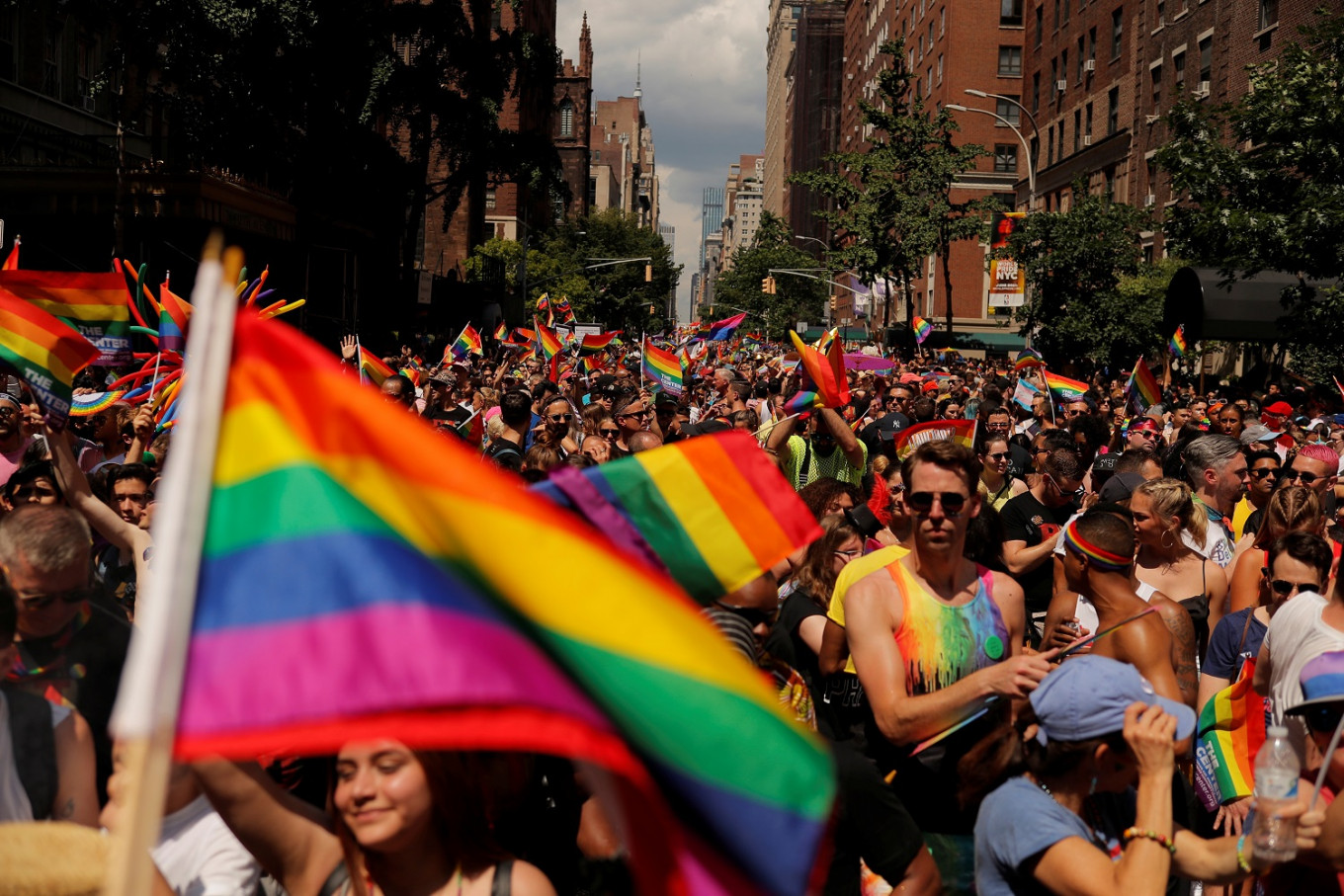 Celebration, defiance mix at New York City gay pride parade