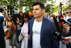 Javier Sanchez-Santos, who claims to be the son of award-winning Spaniard Julio Iglesias, arrives to appear before a court in Valencia for a paternity case at City of Justice in Valencia, Spain, on July 4, 2019. 