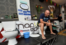 The longest toilet break? Belgian sits for five days in bid for record