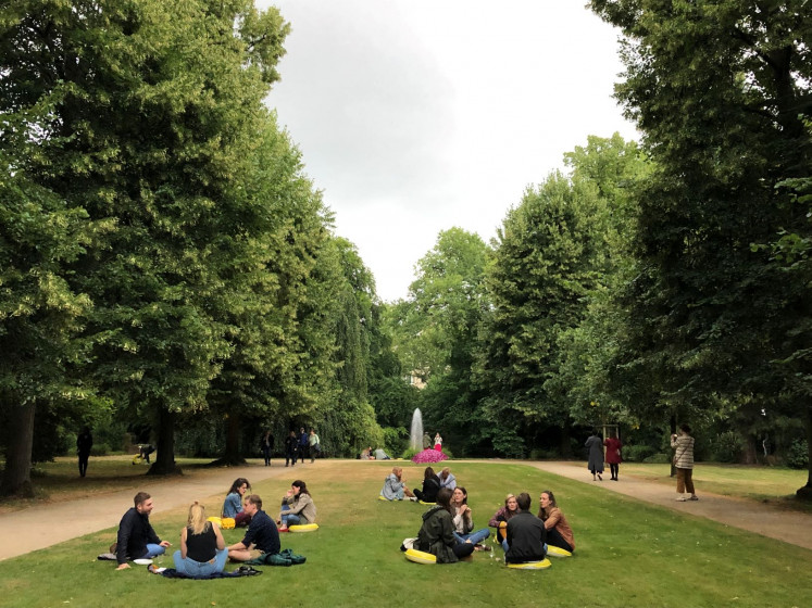 Under the sun: Malkastenpark in Düsseldorf, Germany, is perhaps the perfect place to showcase Ari Bayuaji's exhibition, which calls for unity and community. 