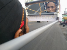 Medi Bastoni, 43, starts his expedition from Tulungangung city park in East Java on July 18.