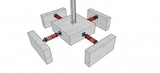 An illustration of how shock absorbers are used in building foundations.