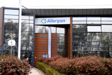 A photo taken on November 7, 2017 shows the Allergan group headquarters in Pringy, eastern France. 