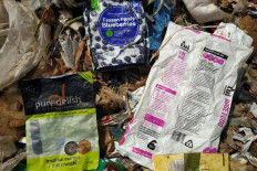 Inorganic waste believed to be from abroad was found near a landfill in Bekasi, West Java, on Wednesday.