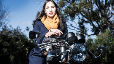 Adventurer: Kirli can often be seen riding her motorbike around southeast Australia. The freedom she feels on a motorbike helps her creative process. 