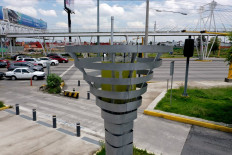 View of the 'BioUrban 2.0' air purification system in Puebla, Mexico on August 7, 2019. 