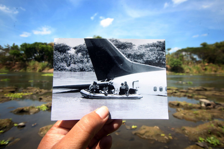 In pictures: Post-emergency landing of GA 421 in Bengawan Solo