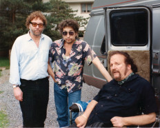 In this handout photo received by AFP on August 22, 2019, Bob Dylan (C) poses for a photo at his fiftieth birthday in 1991, with friends Louie Kemp (L) and Larry (last name unknown). 