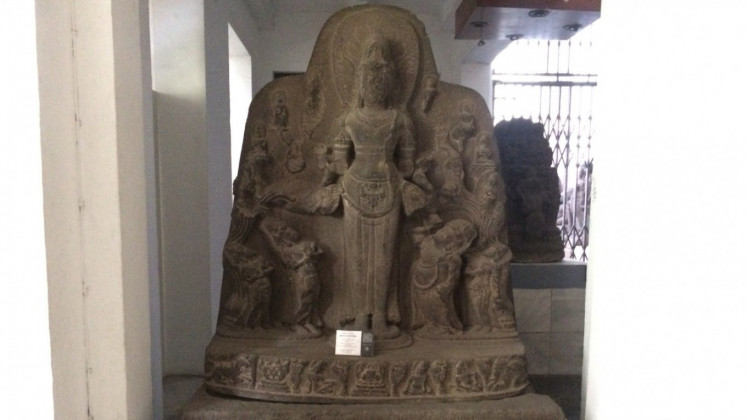 The Amoghapasa statue is one of the main exhibits at the National Museum in Central Jakarta. The statue was a gift from the Singosari kingdom to the Dharmasraya kingdom.