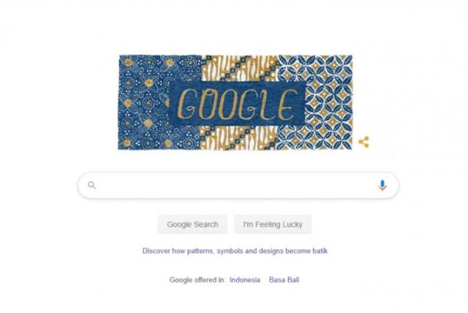 Batik motifs adorn Google Indonesia's homepage on Wednesday