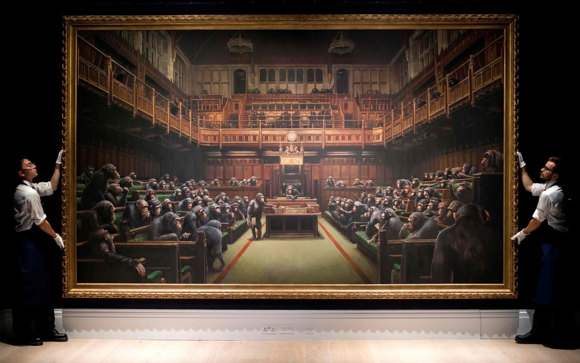 £9.9m chimp parliament painting smashes Banksy record