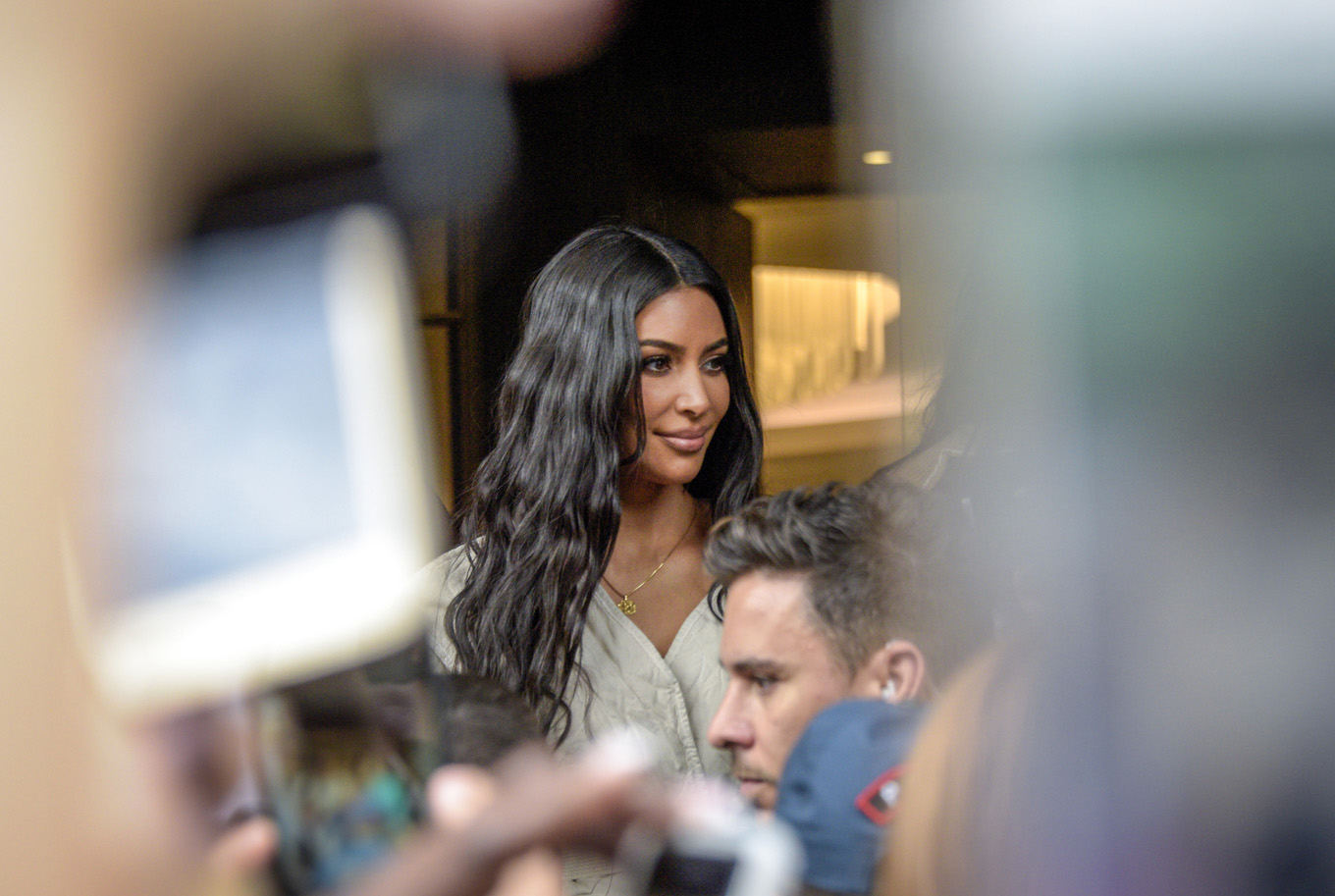 US reality television star Kim Kardashian leaves a hotel in Yerevan on Oct. 7, 2019. The US reality television star Kim Kardashian on Oct. 7, 2019 baptised her children during a visit to her ancestral homeland Armenia. The visit was the star's first to the Caucasus nation since a 2015 trip marking the centenary of the Armenian genocide that saw her husband give a chaotic, impromptu concert in capital Yerevan.