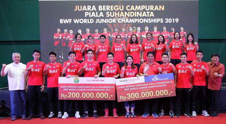 Indonesia&rsquo;s junior shuttlers showered with cash rewards over World Cup success