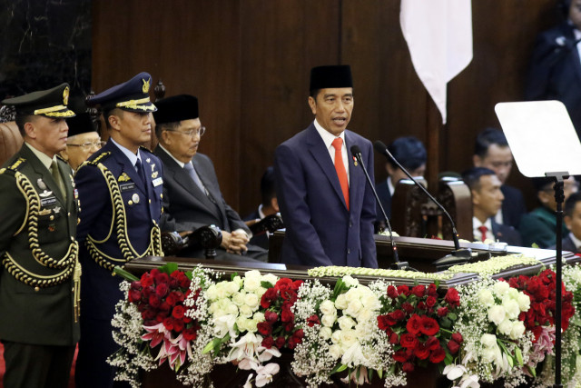 President Joko "Jokowi" Widodo takes the oath of office,