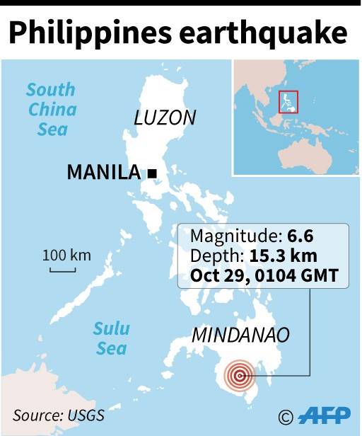 Strong quake hits south Philippines, injuries reported