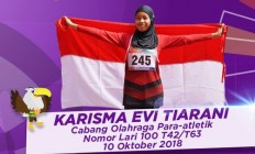 Para athlete Karisma Evi Tiarani breaks world record for women's 100 m