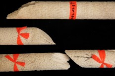 Coral cores recovered from Fiji by Braddock Linsley are shown inside of the Lamont-Doherty Earth Observatory of Columbia University in Palisades, New York, US, on November 15, 2019. 
