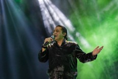 Singer Didi Kempot performs at Synchronize Festival 2019 at JI Expo Kemayoran in Jakarta on Oct. 4, 2019.