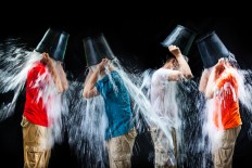 Millions took up the "ice bucket challenge" which involved dousing themselves with a bucket of ice cold water and posting the video online, before making a donation to medical research and daring others to do the same. 