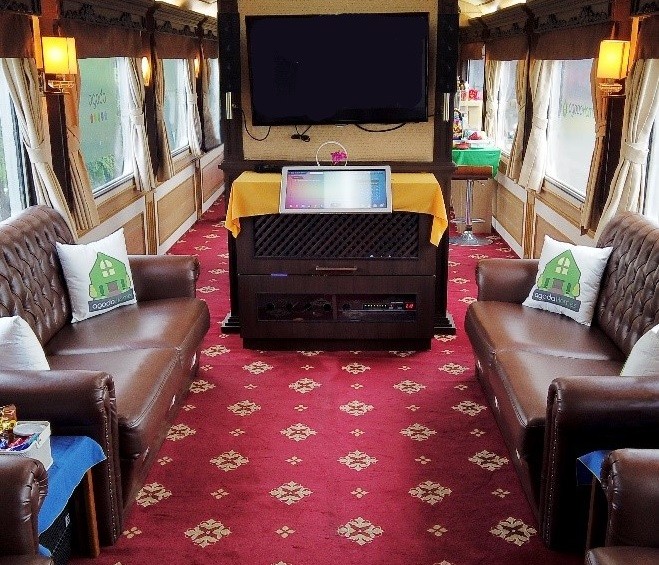 Inside the Agoda Homes Express luxury train.