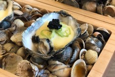 Poached rock oysters with Avruga caviar.