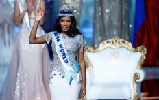Miss World 2019 Toni Ann Singh of Jamaica celebrates winning the Miss World final in London, Britain Dec. 14, 2019