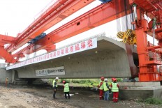 Jakarta-Bandung high-speed railway on track as CREC installs first box girder 