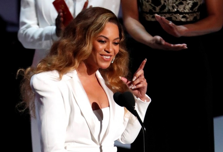 Beyonce reacts after winning the entertainer of the year award at the 50th NAACP Image Awards in Los Angeles, California, United States, on March 30, 2019.