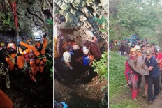 Three students found dead after getting stuck in cave in Karawang