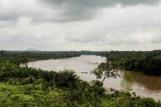The Batang Hari River flows through Dharmasraya. Traces of the Dharmasraya kingdom can be found along the river. JP/Ramadhani