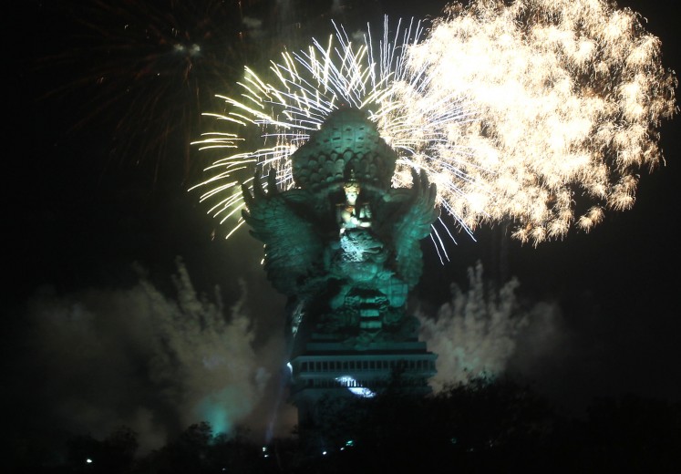 Illumination: Nyoman Nuarta's Garuda Wisnu Kencana light up under the fireworks of the 2020 New Year’s eve celebration in Jimbaran, Bali. Nyoman will take part in Art Moments Jakarta through a commissioned work where visitors can enter the sculpture and peruse the video mapping technology inside. 
