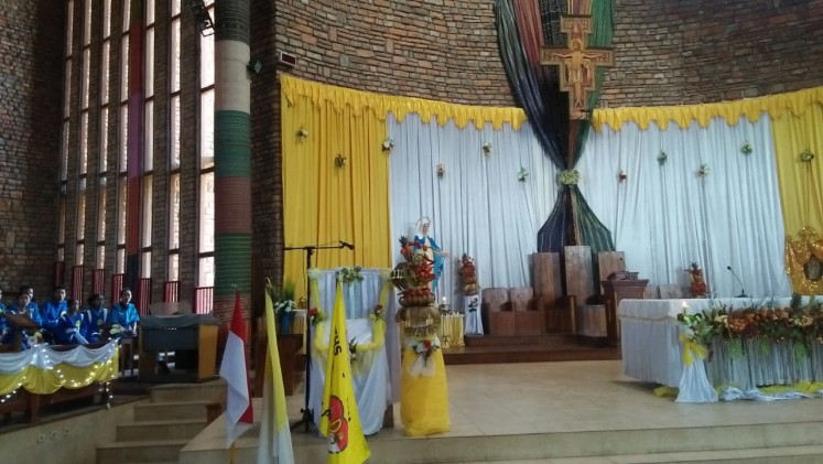 A view of the altar of the Saint Anthony Padua Sasi Catholic Church in Kefamenanu, North Central Timor regency, East Nusa Tenggara