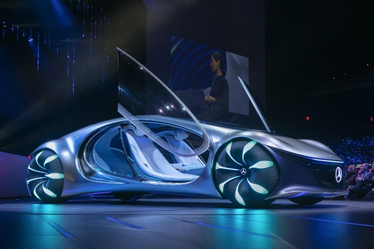 The Avatar-themed Mercedes-Benz Vision AVTR concept vehicle is world premiered at the Daimler keynote address by the head of Mercedes-Benz Cars, Ola KŠllenius, during the 2020 Consumer Electronics Show (CES) in Las Vegas, Nevada, on Jan. 6. CES is one of the largest tech shows on the planet, showcasing more than 4,500 exhibiting companies representing the entire consumer technology ecosystem.
