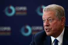 Former US Vice President Al Gore speaks during an interview with Reuters at UN Climate Change Conference (COP25) in Madrid, Spain, on December 10, 2019. 