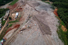 The Sarimukti landfill  is seen on Feb. 7, 2020, in West Bandung regency, West Java.