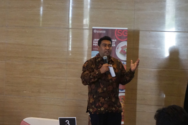 Mohamed Firhan Abdul Salam, area director for Indonesia of Singapore Tourism Board, during Year-in-Review 2019 and Media & Trade Gathering of Singapore Tourism Board on February 18, 2020 at Ritz-Carlton Jakarta, Pacific Place in South Jakarta.