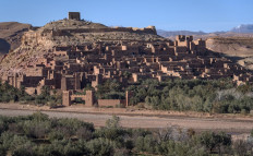 This picture taken on January 27, 2020 shows a view of the Kasbah (ancient fortress) of Ait-Ben-Haddou, where scenes depicting the fictional city of Yunkai from the hit HBO television series 'Game of Thrones' were filmed, about 32 kilometers northwest of the city of Ouarzazate south of Morocco's High Atlas mountains. 