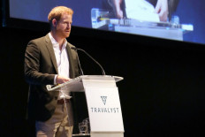 Britain's Prince Harry, Duke of Sussex, addresses a sustainable tourism summit at the Edinburgh International Conference Centre in Edinburgh on February 26, 2020. - Prince Harry was back in Britain on February 26 for the first of a final round of public appearances before he and his wife Meghan step back from their royal duties. 